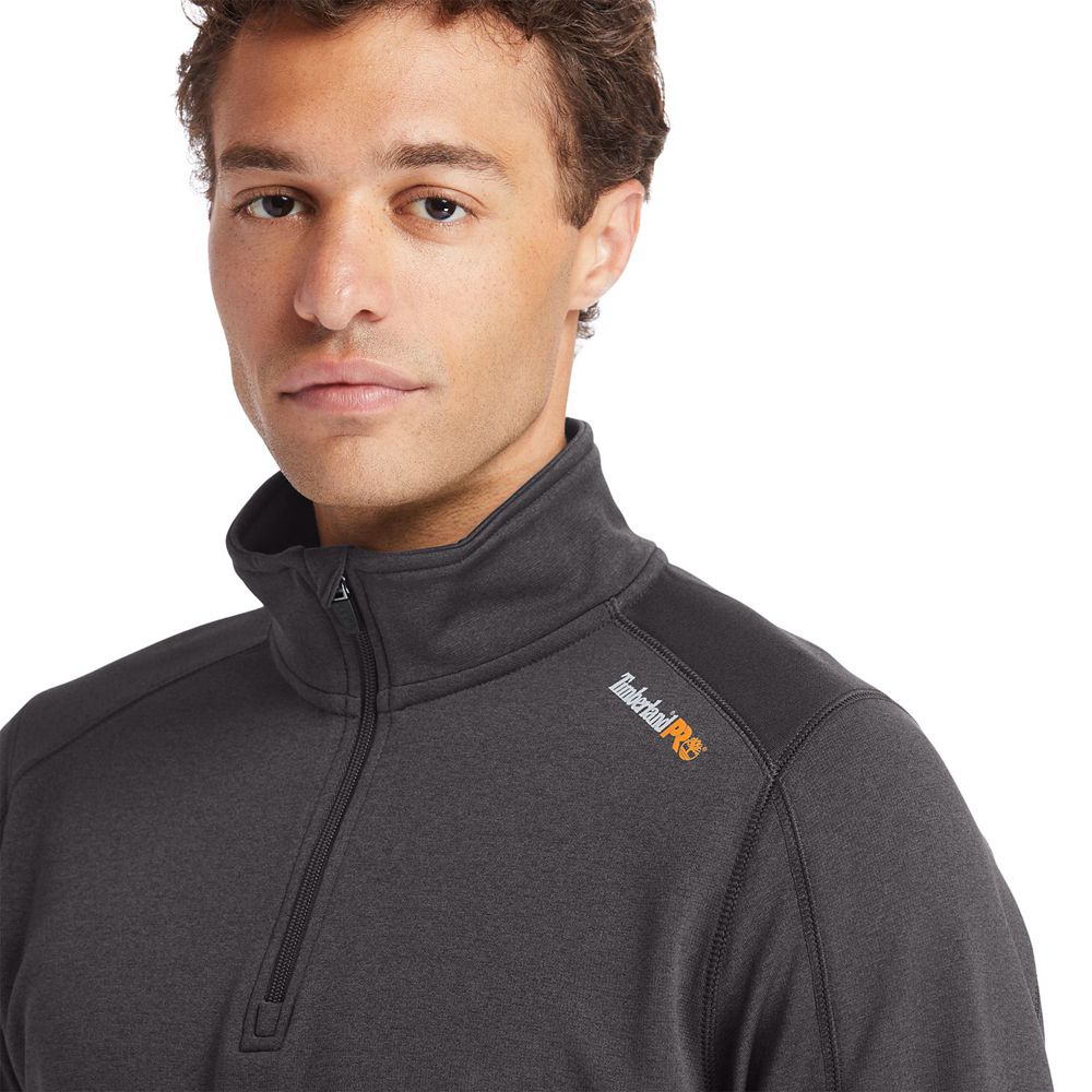 Timberland Mens Sweatshirts PRO® Understory Quarter-Zip Fleece - Dark Grey - India QK7938240